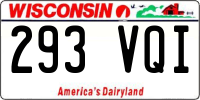 WI license plate 293VQI