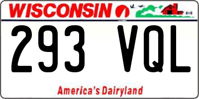 WI license plate 293VQL