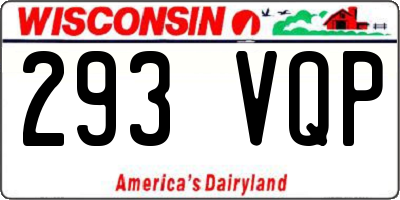 WI license plate 293VQP