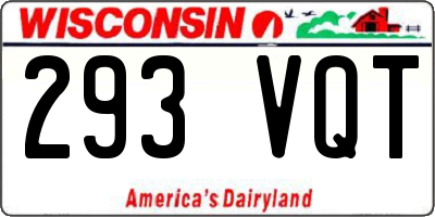 WI license plate 293VQT