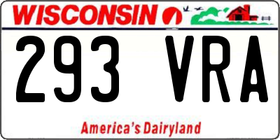 WI license plate 293VRA