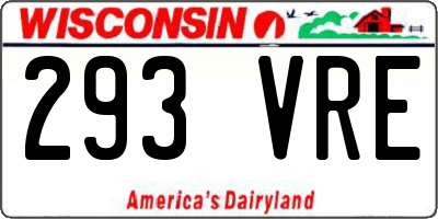 WI license plate 293VRE