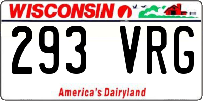 WI license plate 293VRG