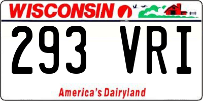 WI license plate 293VRI