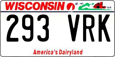 WI license plate 293VRK