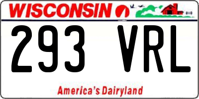WI license plate 293VRL