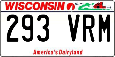 WI license plate 293VRM