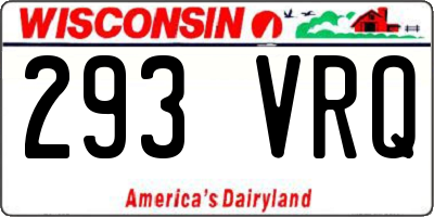 WI license plate 293VRQ