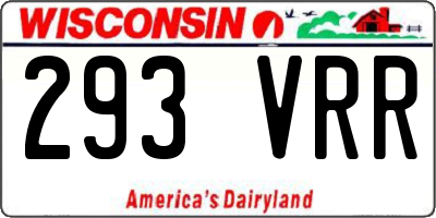 WI license plate 293VRR