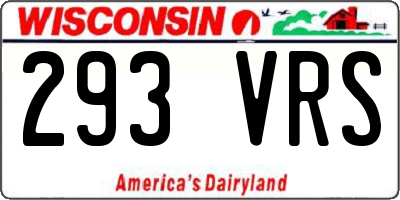 WI license plate 293VRS