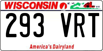 WI license plate 293VRT