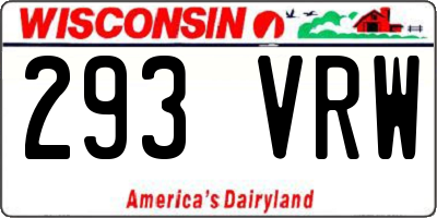 WI license plate 293VRW