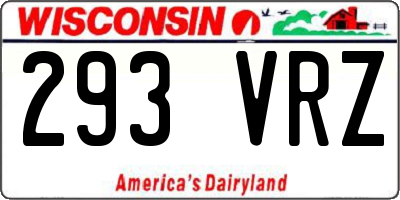 WI license plate 293VRZ