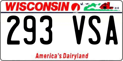 WI license plate 293VSA