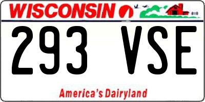 WI license plate 293VSE