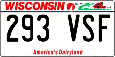 WI license plate 293VSF
