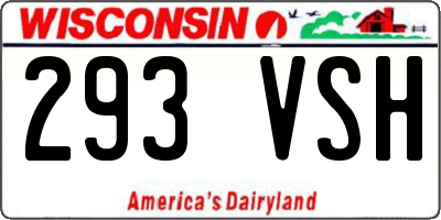 WI license plate 293VSH