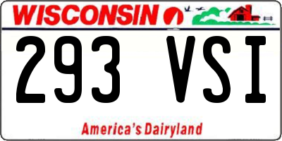 WI license plate 293VSI
