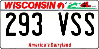 WI license plate 293VSS