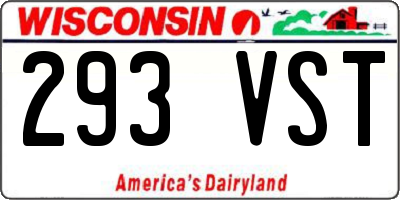 WI license plate 293VST