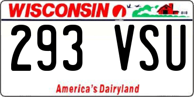 WI license plate 293VSU