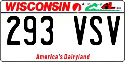 WI license plate 293VSV