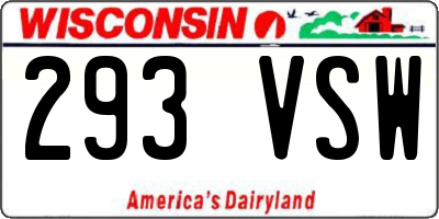 WI license plate 293VSW