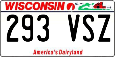 WI license plate 293VSZ