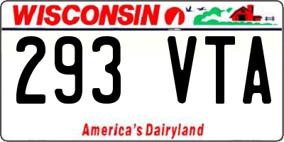 WI license plate 293VTA