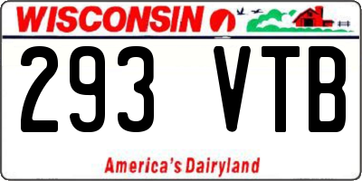 WI license plate 293VTB