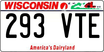 WI license plate 293VTE
