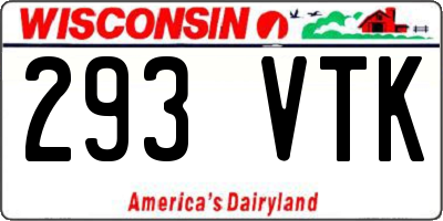 WI license plate 293VTK