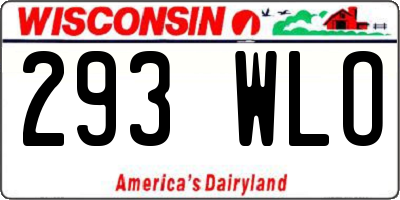 WI license plate 293WLO