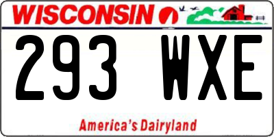 WI license plate 293WXE