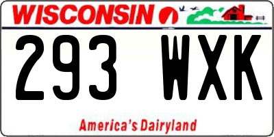 WI license plate 293WXK