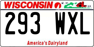 WI license plate 293WXL