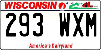 WI license plate 293WXM