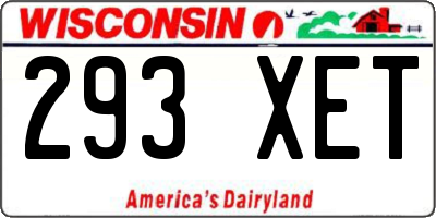 WI license plate 293XET