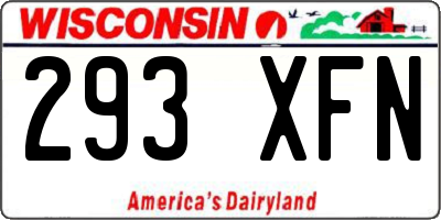 WI license plate 293XFN
