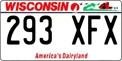 WI license plate 293XFX