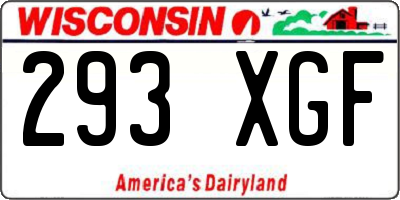 WI license plate 293XGF
