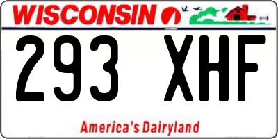 WI license plate 293XHF