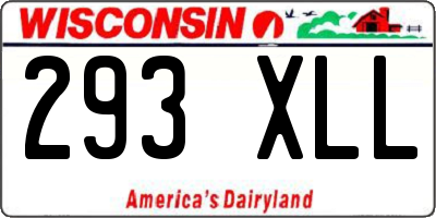 WI license plate 293XLL