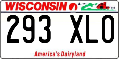 WI license plate 293XLO