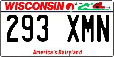 WI license plate 293XMN