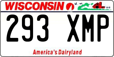 WI license plate 293XMP