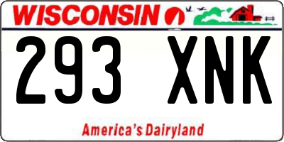 WI license plate 293XNK