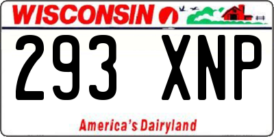 WI license plate 293XNP