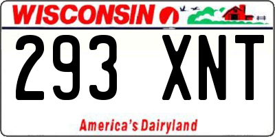WI license plate 293XNT