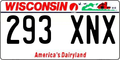 WI license plate 293XNX